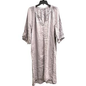 Ocean Main LA Maxi Kaftan Dress Double Gauze Raw Edge Dessert Amethyst M/L $260